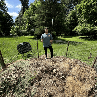 Cole with yard waste